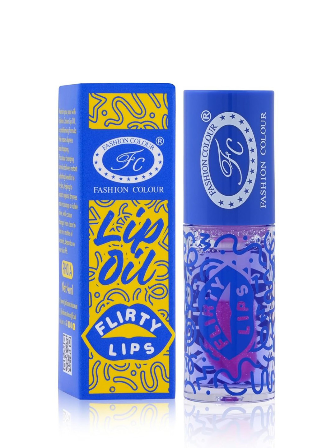 Fashion Colour Flirty Lips Colour Changing Formula Lip & Cheek Oil Tint 4ml - Blueberry