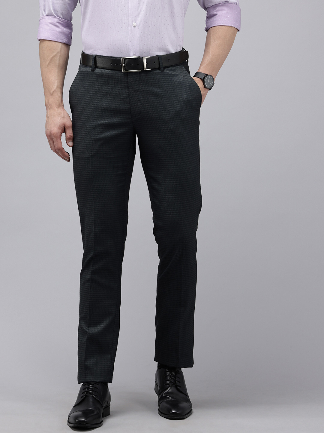 Arrow Original Men Checked Tapered Fit Trousers