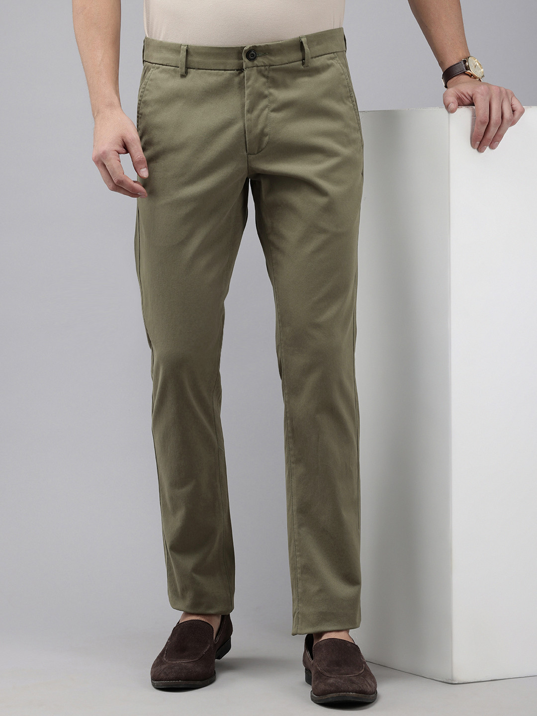 Arrow Men Bronson Slim Straight Fit Trousers