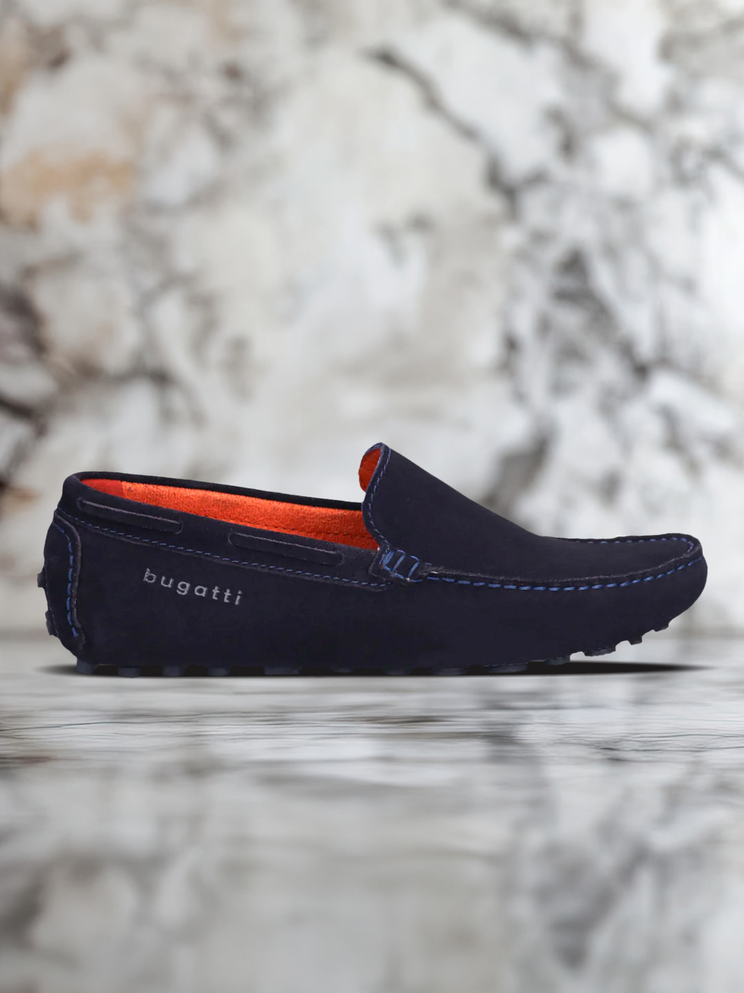 Bugatti Men Round Toe Comfort Insole Leather Loafers Shoes
