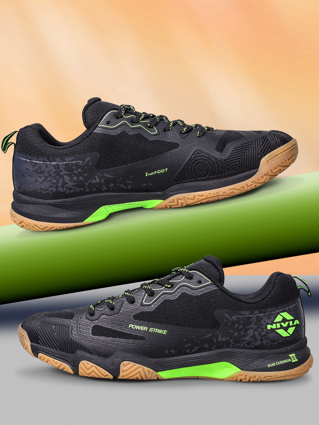 NIVIA Men Powerstrike 4.0 Badminton Lace-Up Non-Marking Sports Shoes