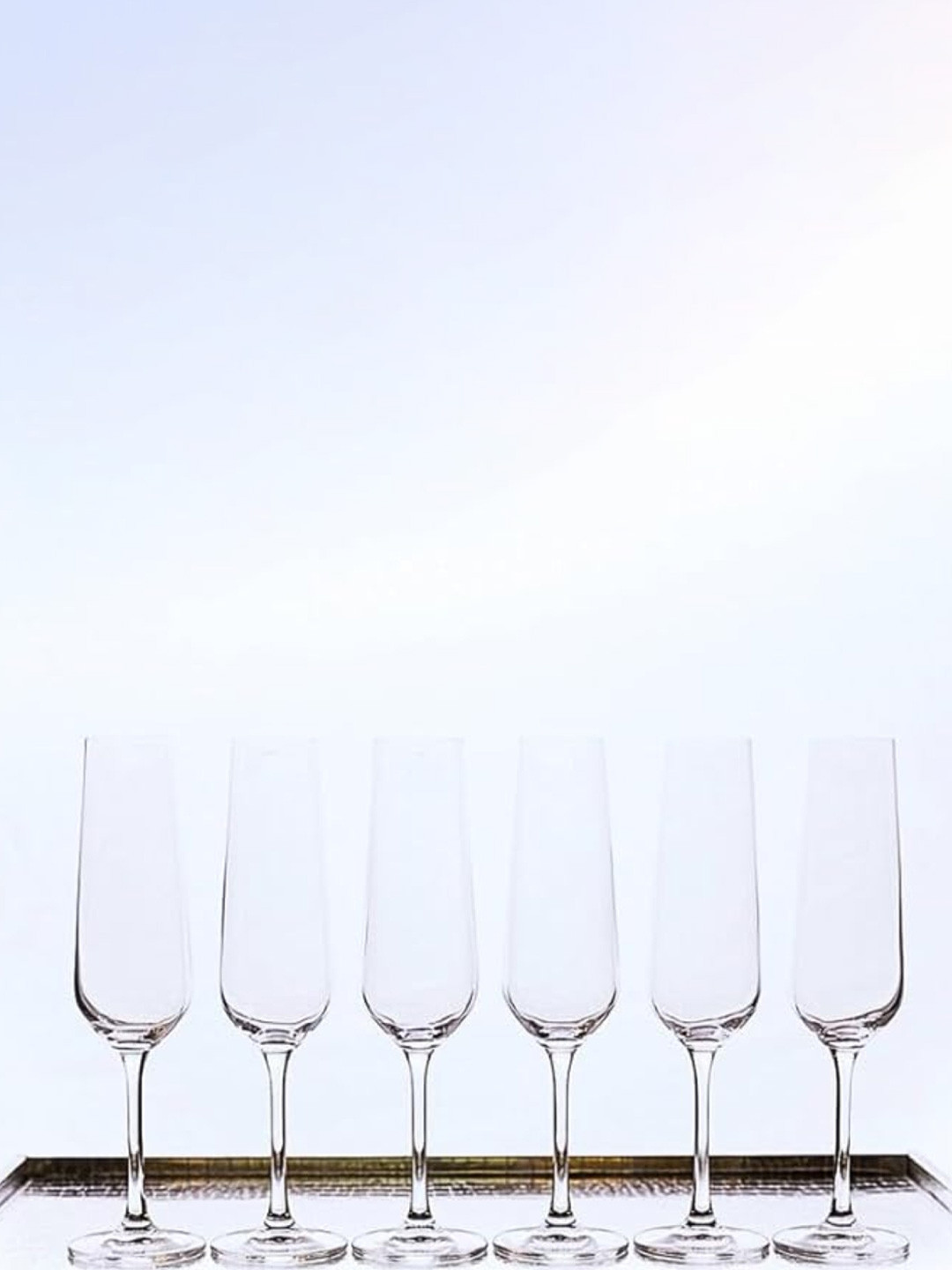 smart serve Transparent 6 Pieces Champagne Glass 230ml