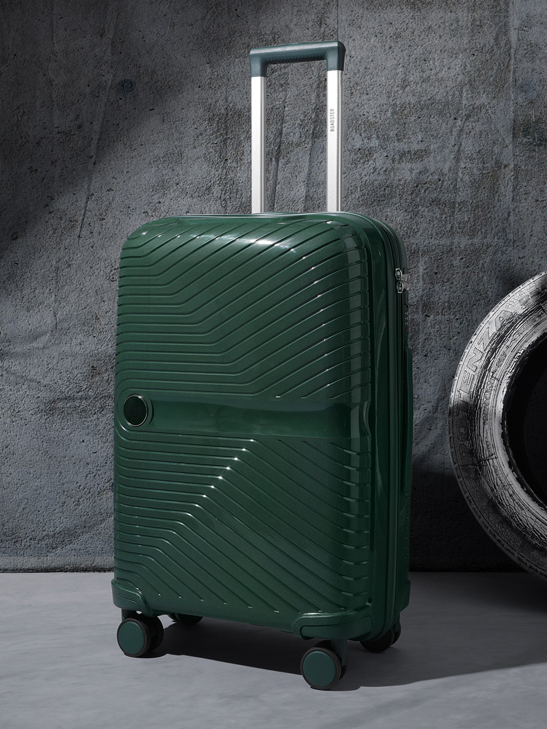 The Roadster Life Co. Textured 360 Degree Rotation Medium-Sized Trolley Bag - 74.93 L