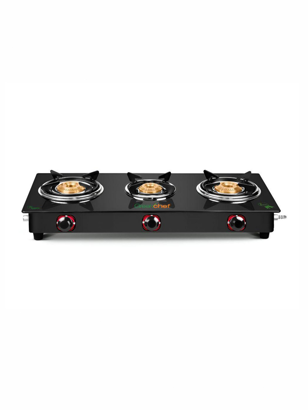 Greenchef Black Glass Top 3 Burner Gas Stove