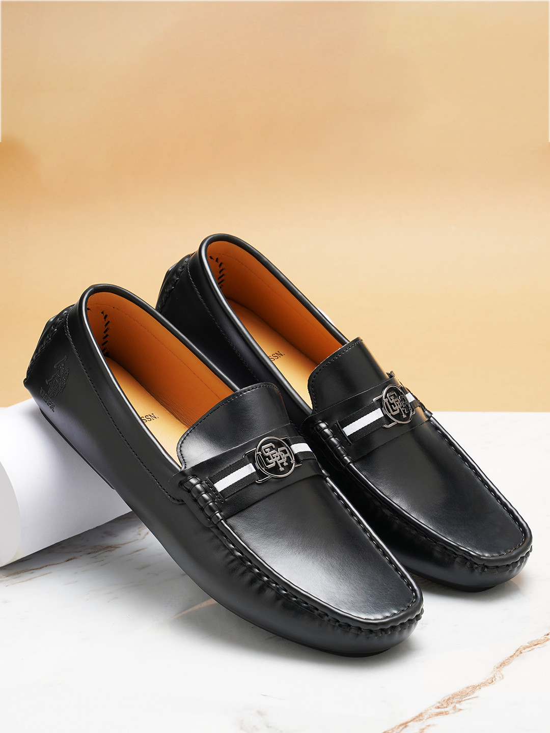 U.S. Polo Assn. Men  PU Loafers with tape and Metal trim