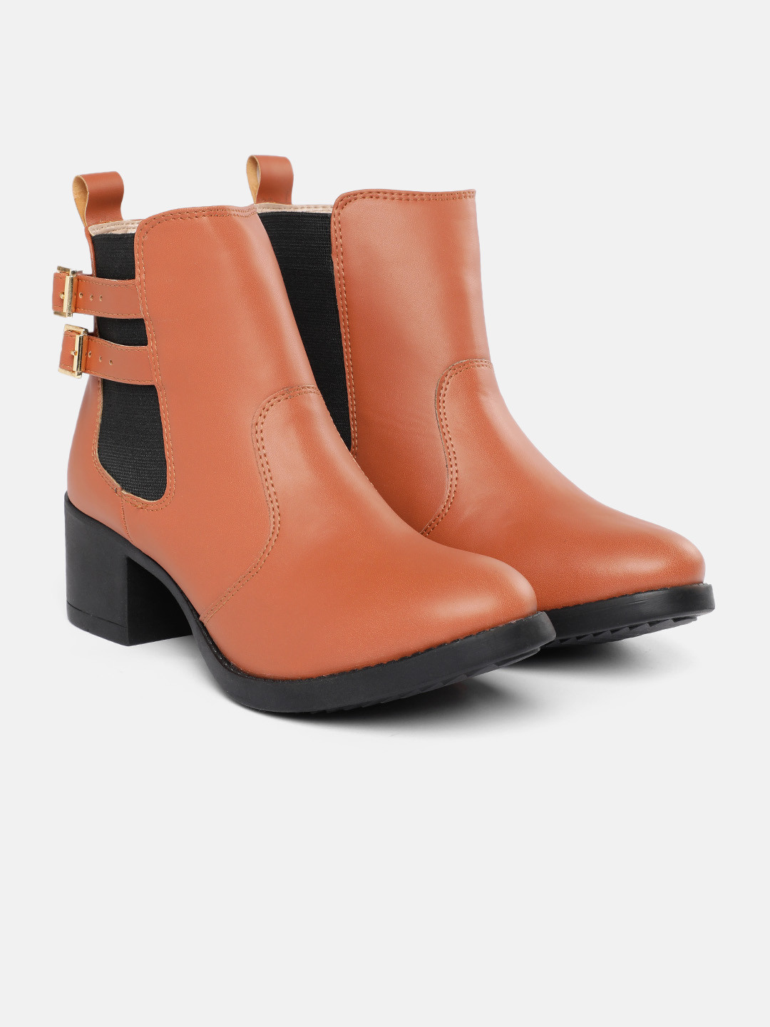 Van Heusen Women Mid-Top Block Heeled Chelsea Boots