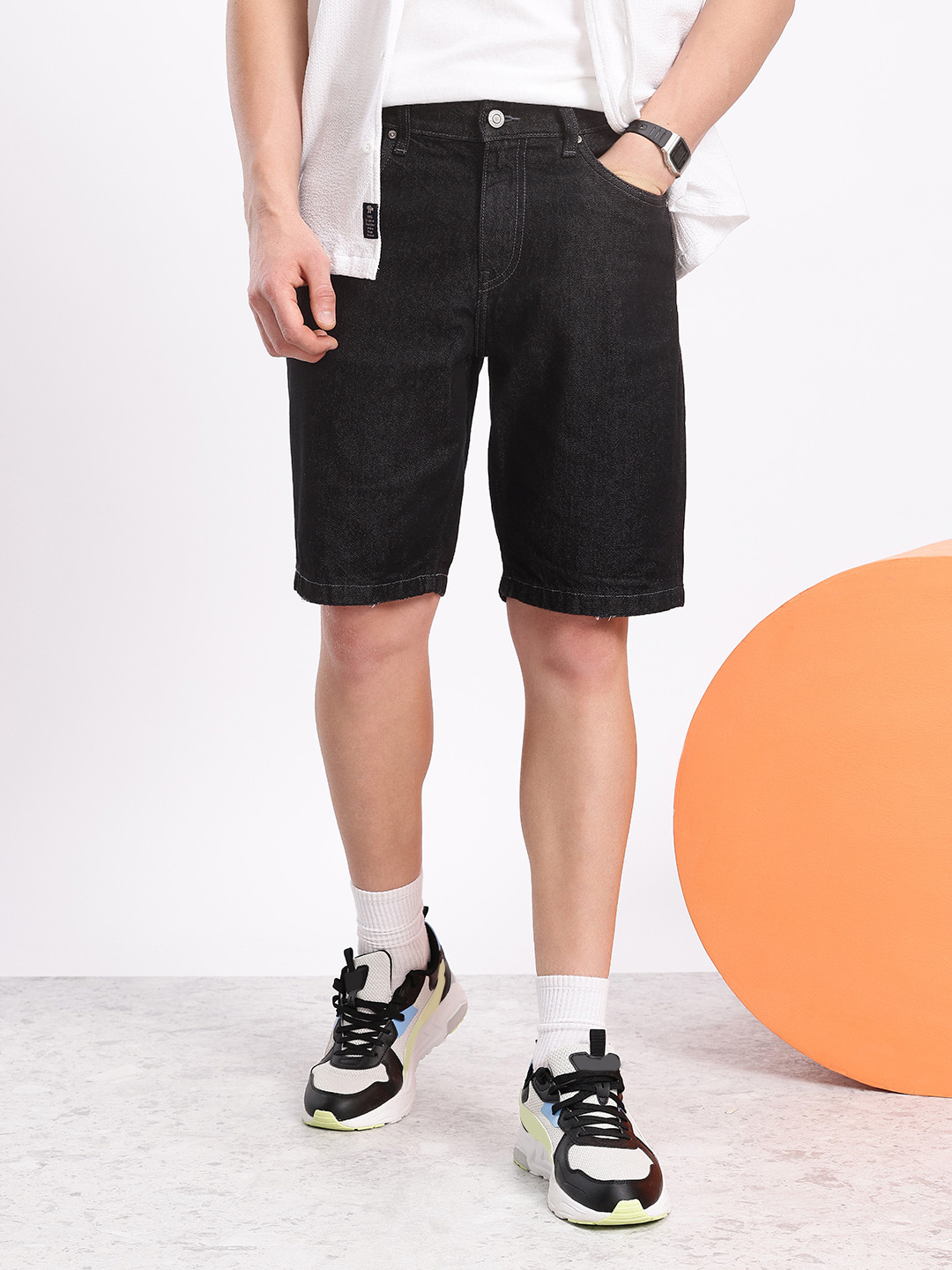 Aeropostale Men Pure Cotton Denim Shorts