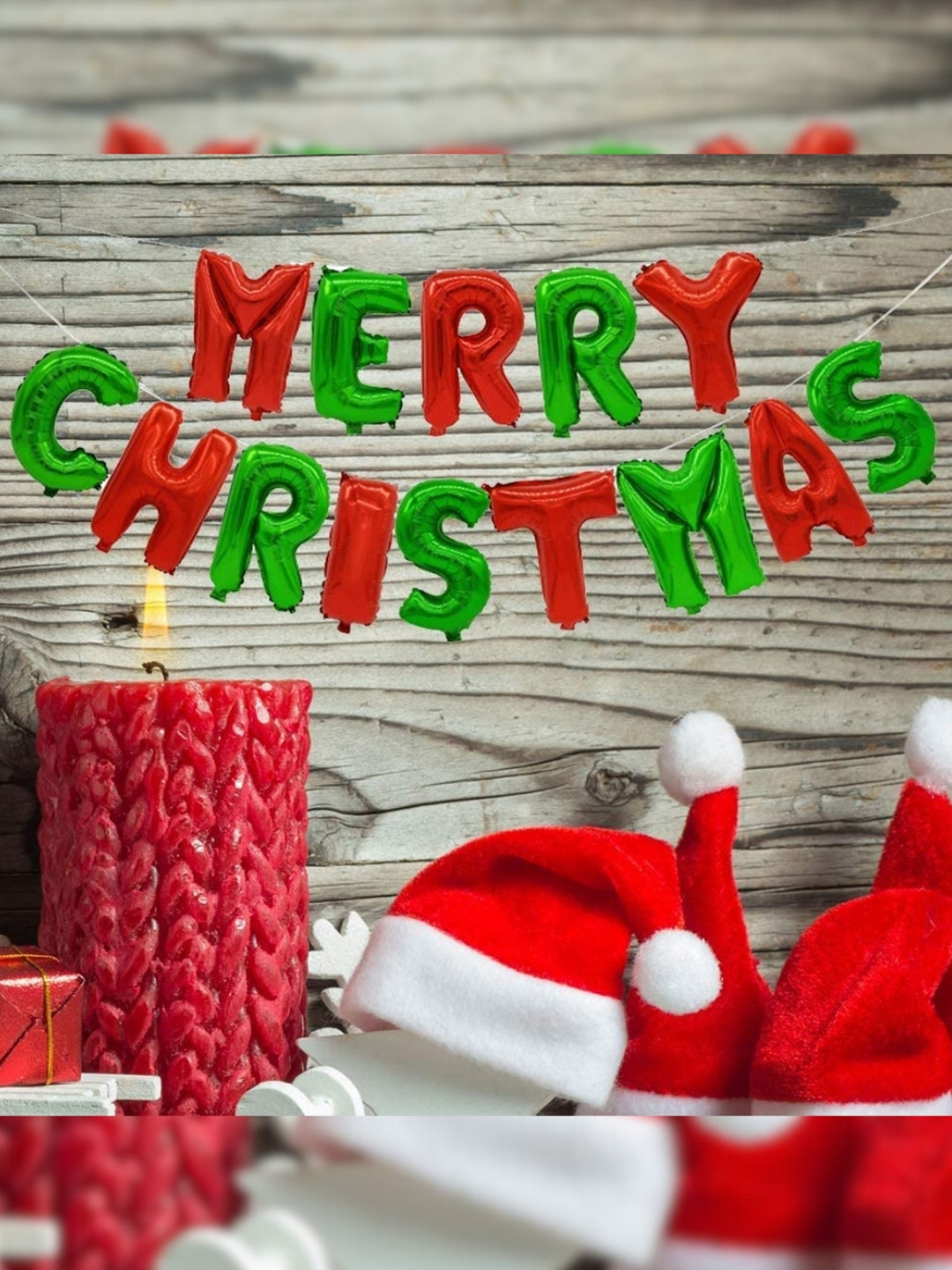 eCraftIndia Green & Red 14 Pieces Glossy Christmas Party Balloons