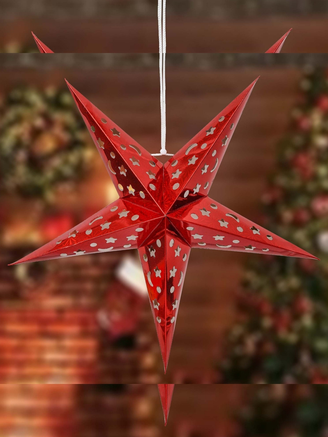 eCraftIndia Red Star Lantern Festive Decor