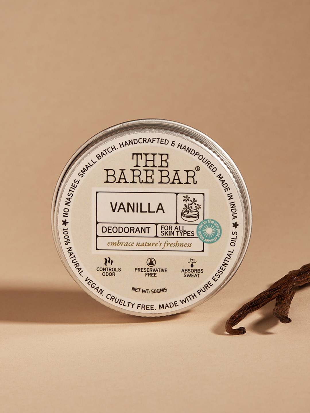 The Bare Bar Vanilla Deodorant - 50 g