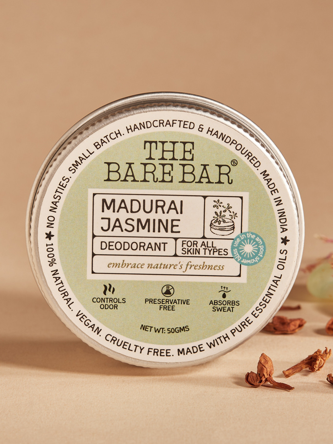 The Bare Bar Madurai Jasmine Deodorant - 50 g