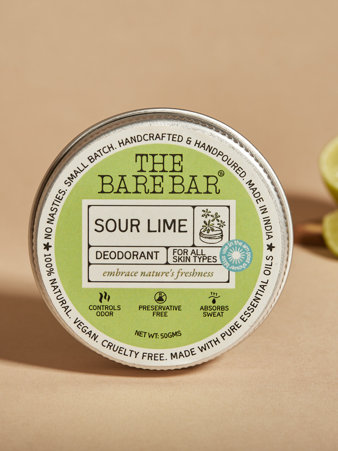 The Bare Bar Sour Lime Deodorant - 50 g