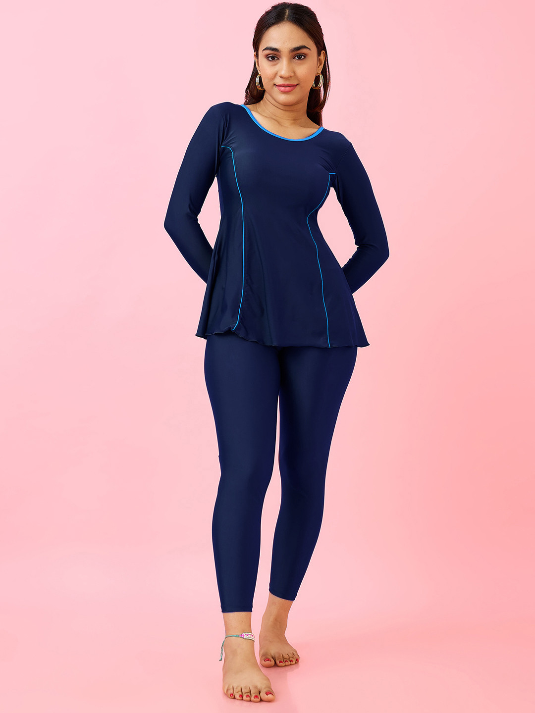 LYCOT Women Round Neck Swimming Dress