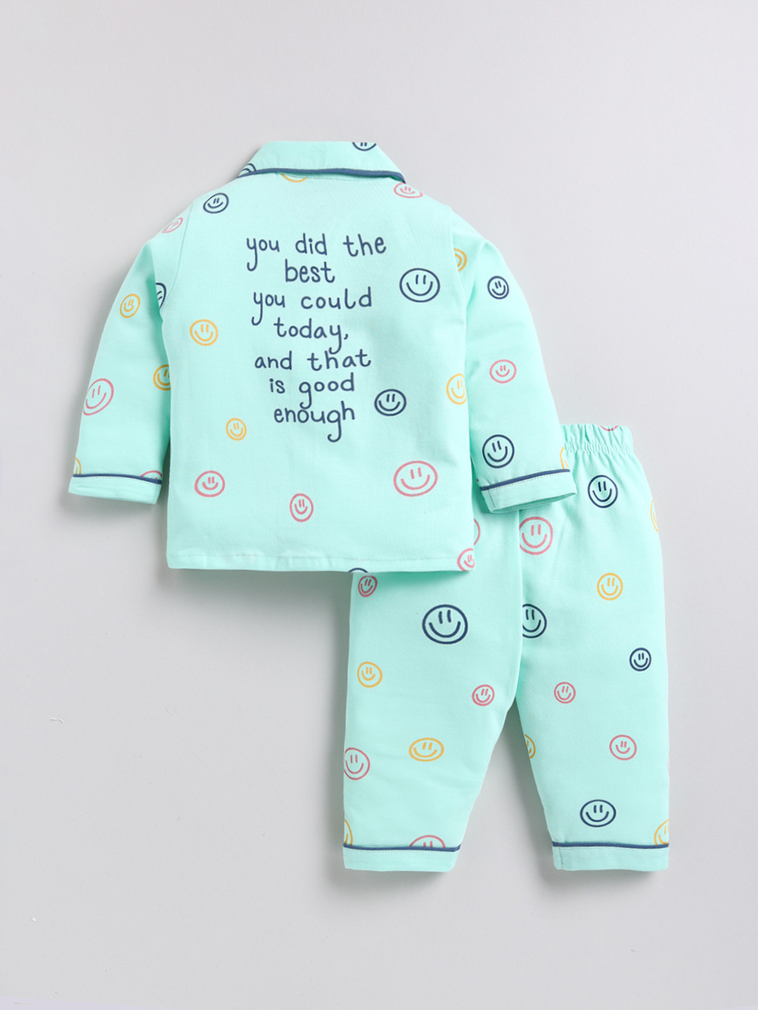 Clt.s Kids Smiley Printed Pure Cotton Night suit