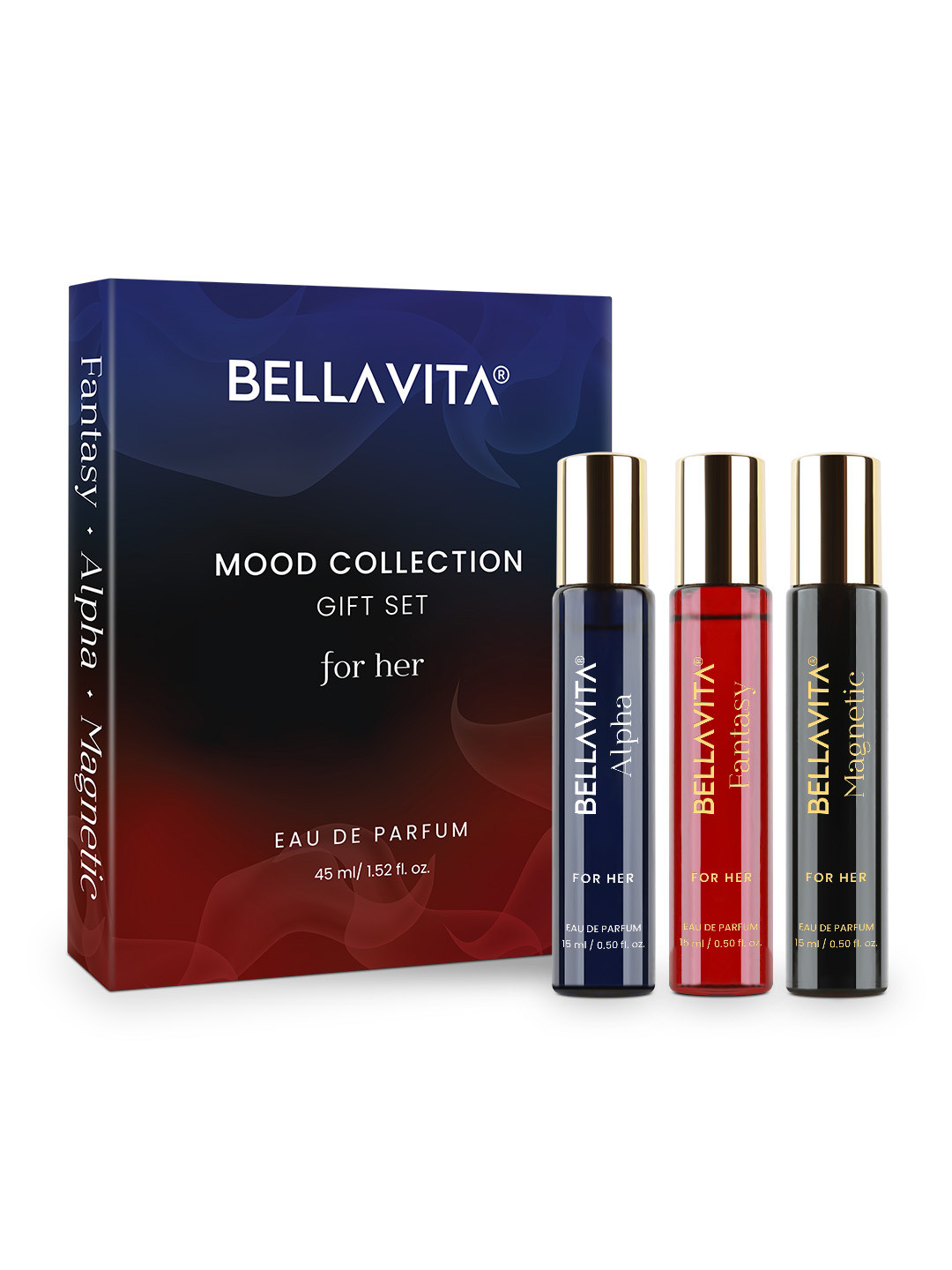 Bella Vita Organic Women Mood Collection Set Of 3 Long Lasting Perfumes - 15 ml Each