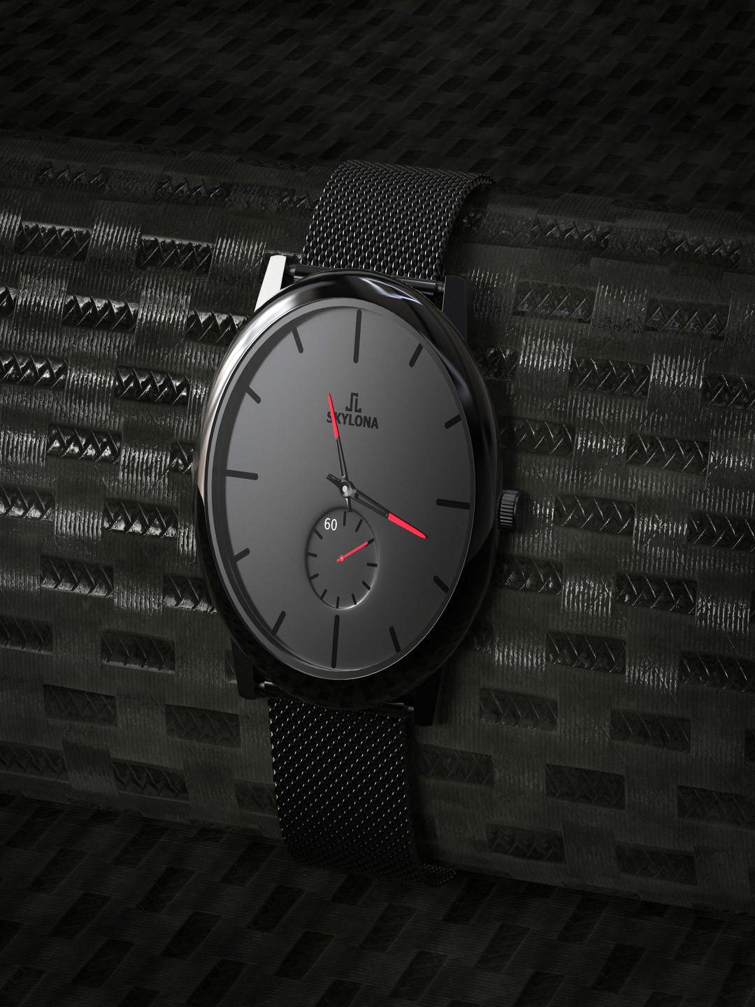 SKYLONA Men Brass Dial & Stainless Steel Wrap Around Straps Analogue Watch Biden Red Chain