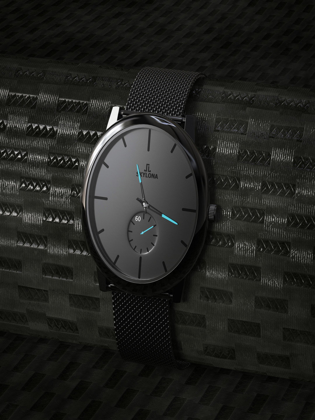 SKYLONA Men Brass Dial & Stainless Steel Wrap Around Straps