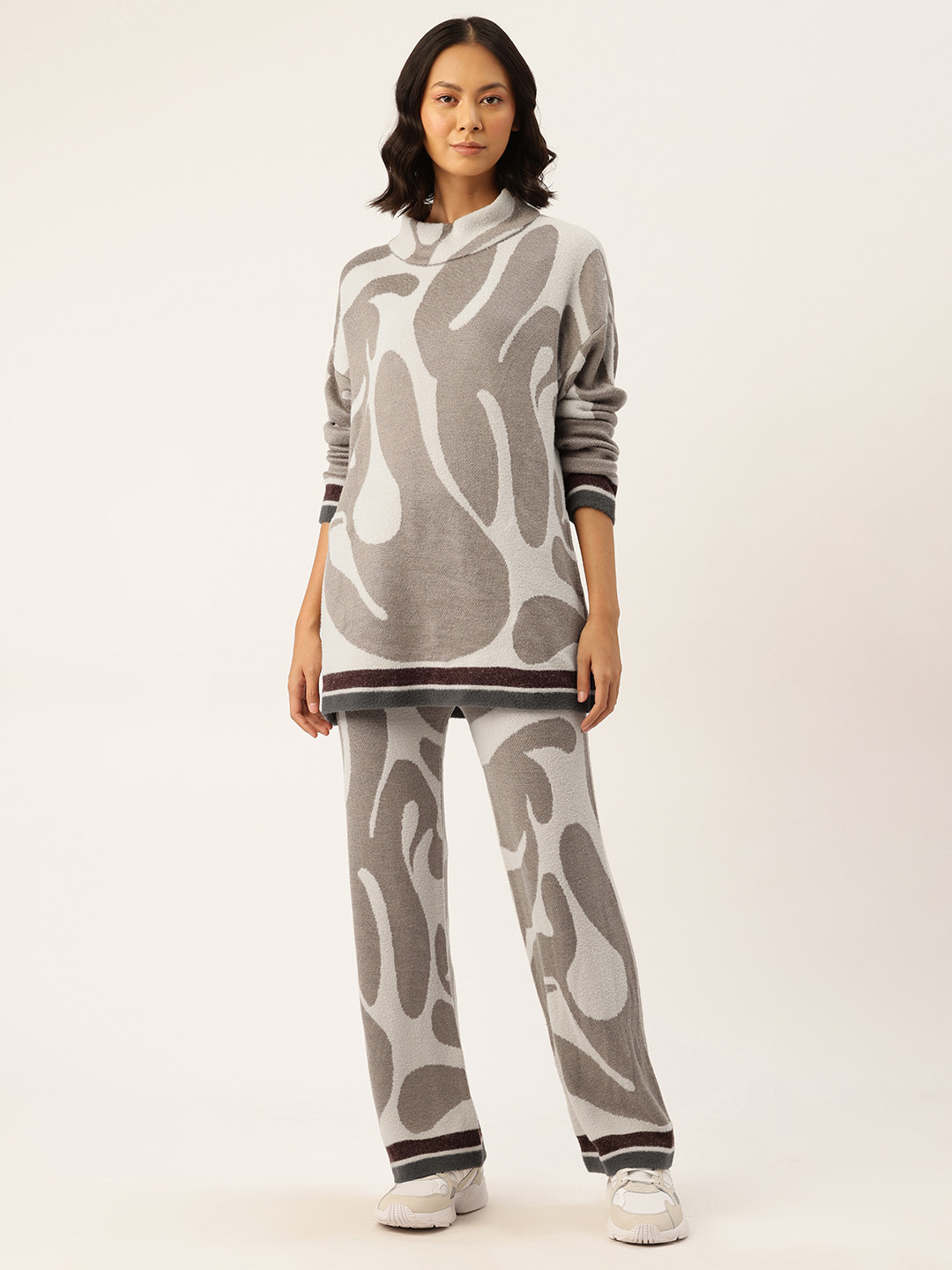 APSLEY Self-Design Abstract Pullover Sweater & Trousers