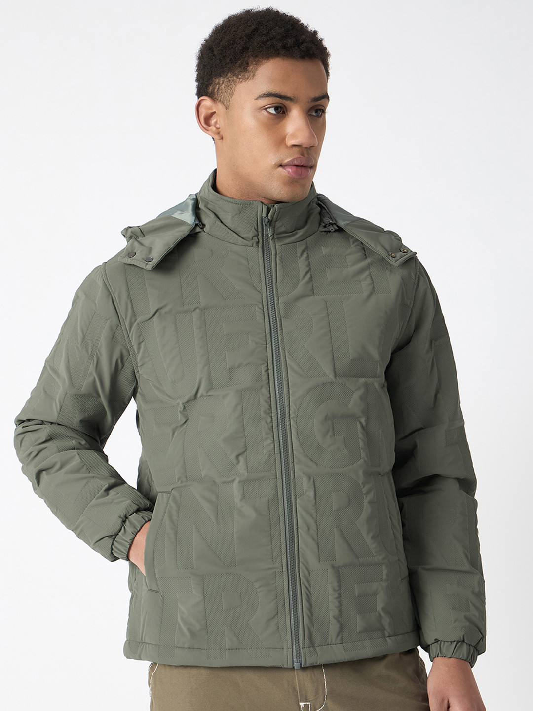True Religion Men Self Design Open Front Jacket