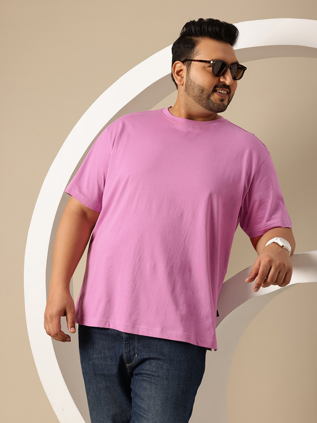 Sztori Plus Size Drop-Shoulder Sleeves Pure Cotton T-shirt