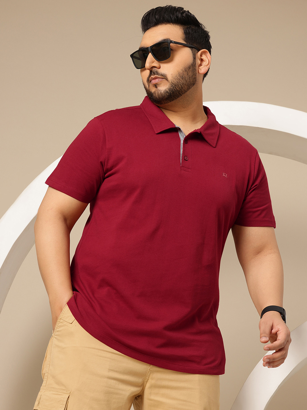 Sztori Plus Size Contrast Trim T-shirt