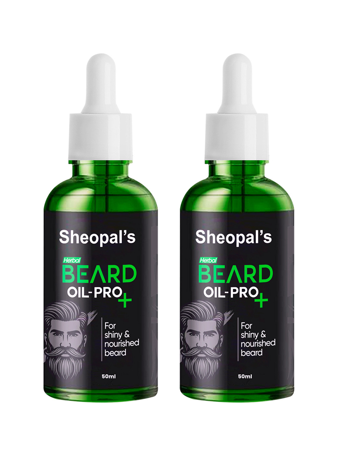 Sheopal's Set Of 2 Herbal Beard Growth Oil Pro+ With Almond Coconut & Amla Oil- 50 ml Each