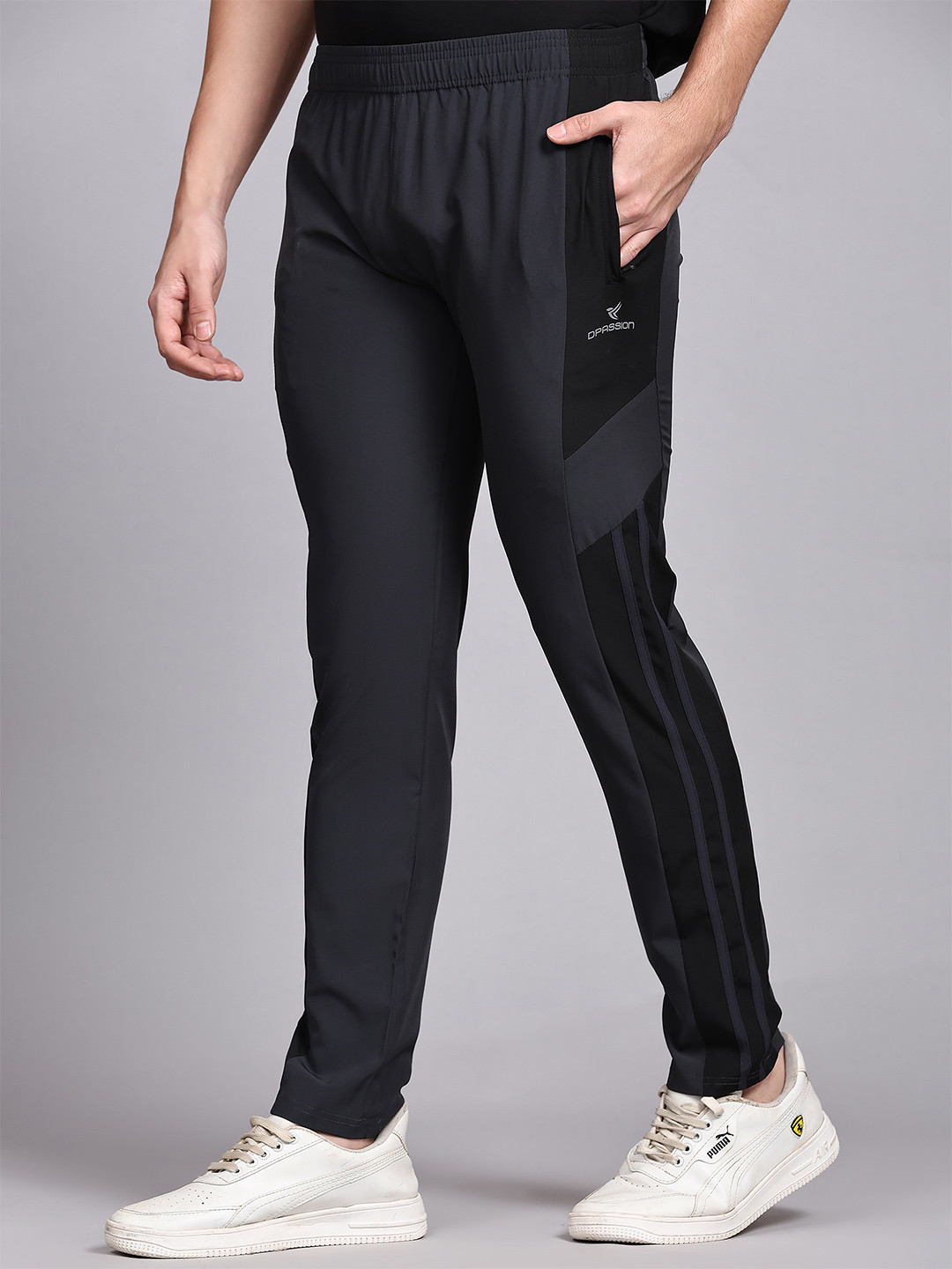 Dpassion Men Quick Dry Gym Training Cargo Track Pants Stretchable Workout Activewear
