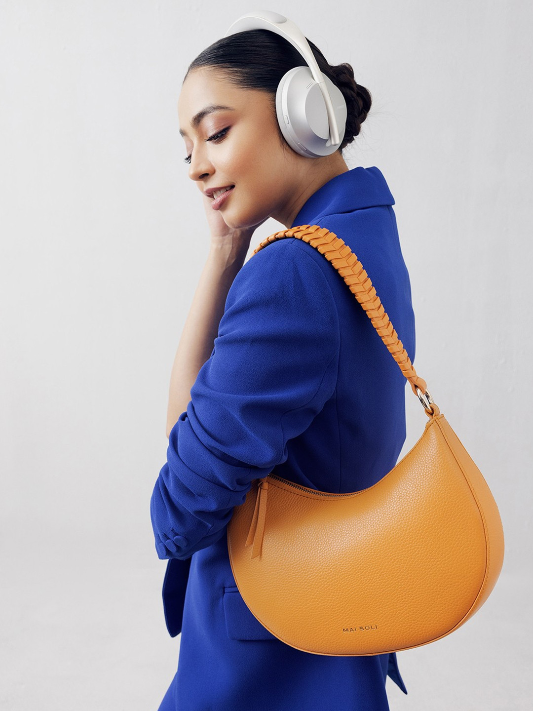 Women Apricot Genuine Leather Aubrey Shoulder Bag