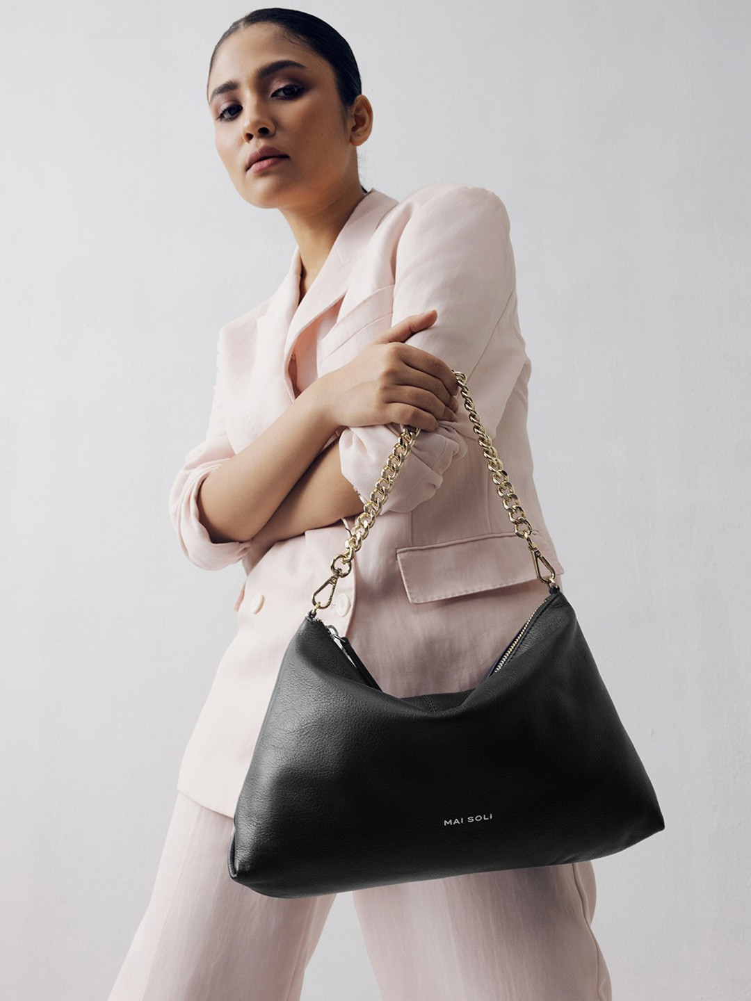 Women Black Genuine Leather Kim Shoulder Bag