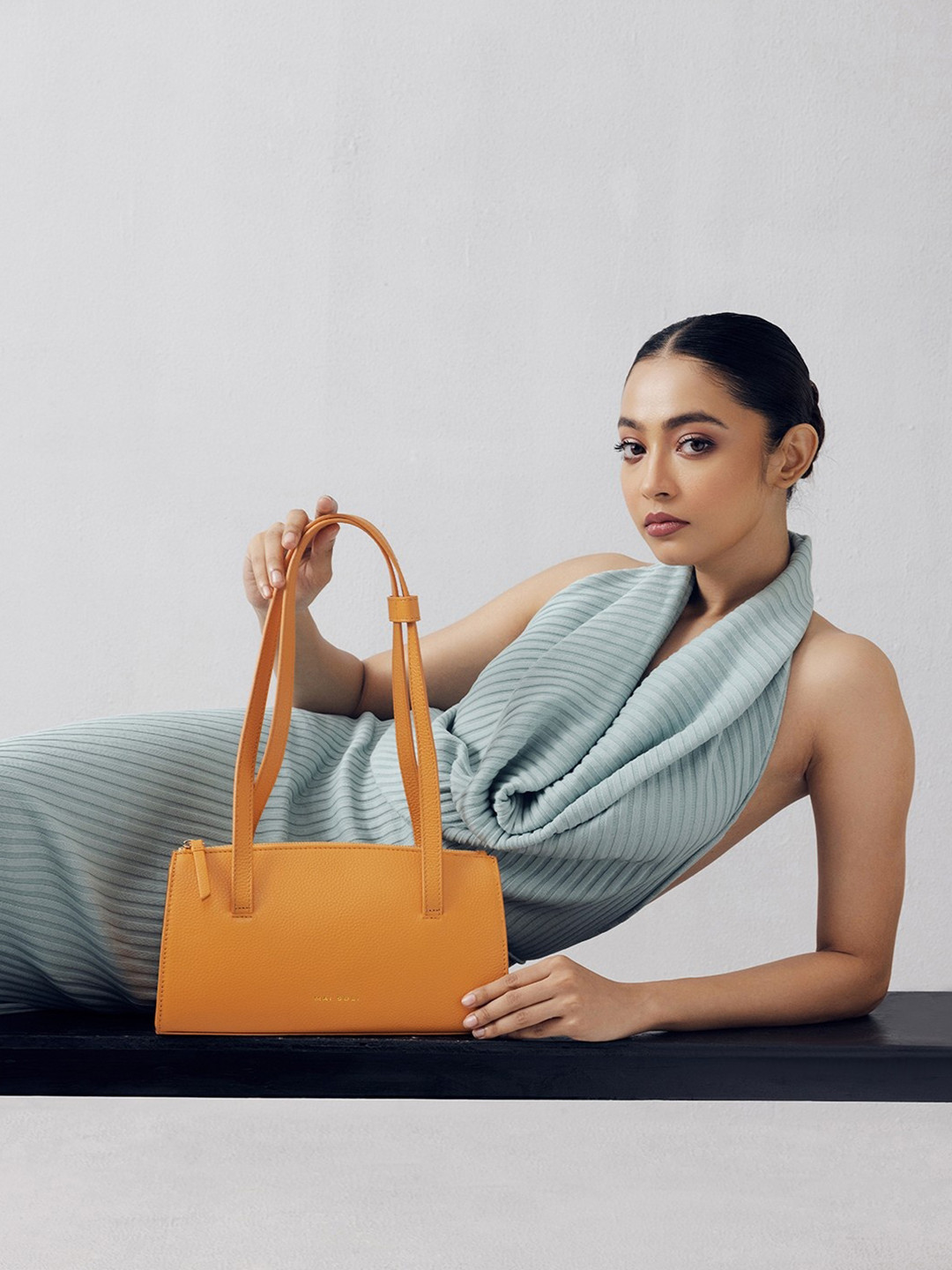 Women Nude Genuine Leather Apricot Shoulder Bag