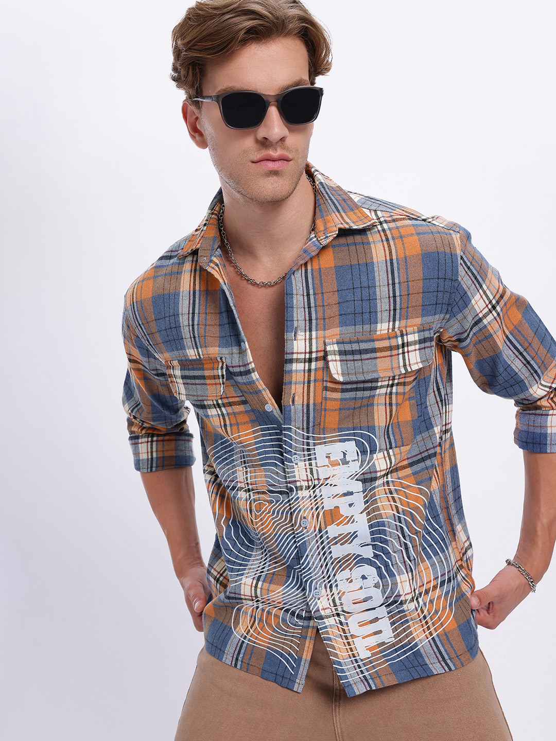 UNRL Tartan Checks Printed Casual Regular Fit Shirt