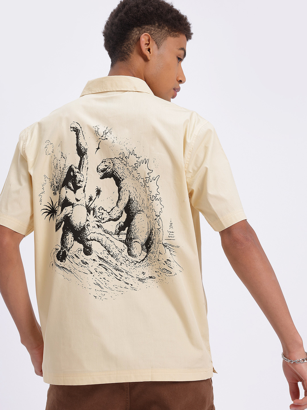 UNRL Animal Graphics Print Relaxed Fit Casual Shirt