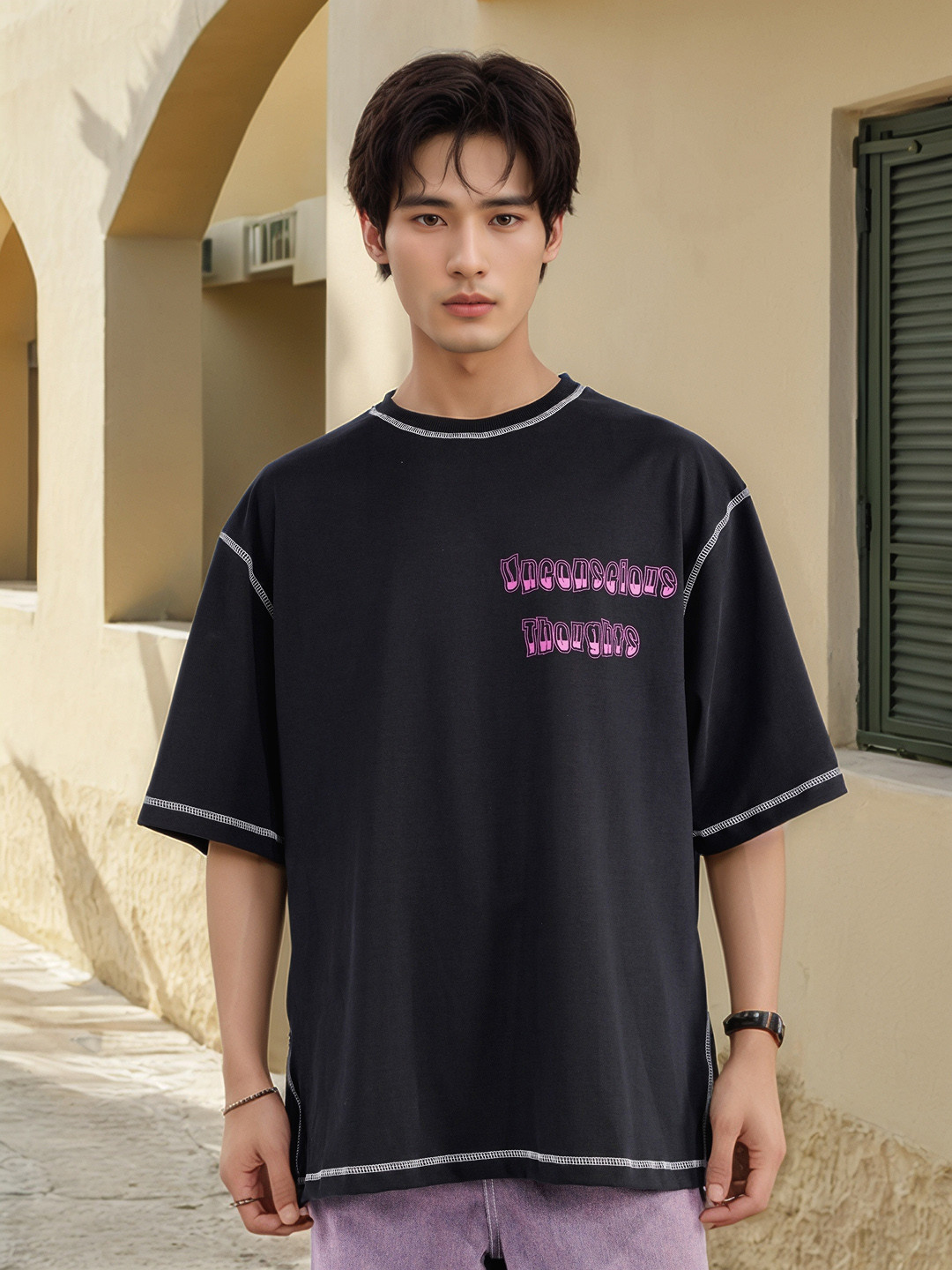 UNRL Skull Graphic Oversized Cotton T-shirt