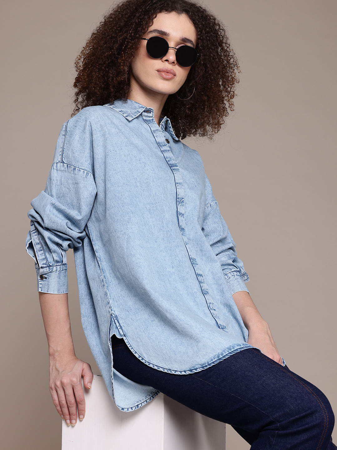 The Lifestyle Co. Classic Fadded Pure Cotton Denim Shirt