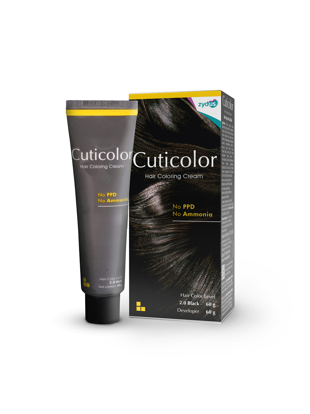 Cuticolor Hair Coloring Cream- 60 g- Black