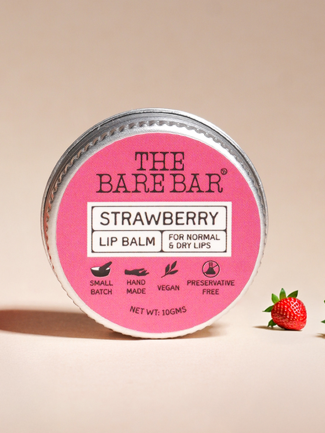 The Bare Bar Strawberry Lip Balm- 10 g