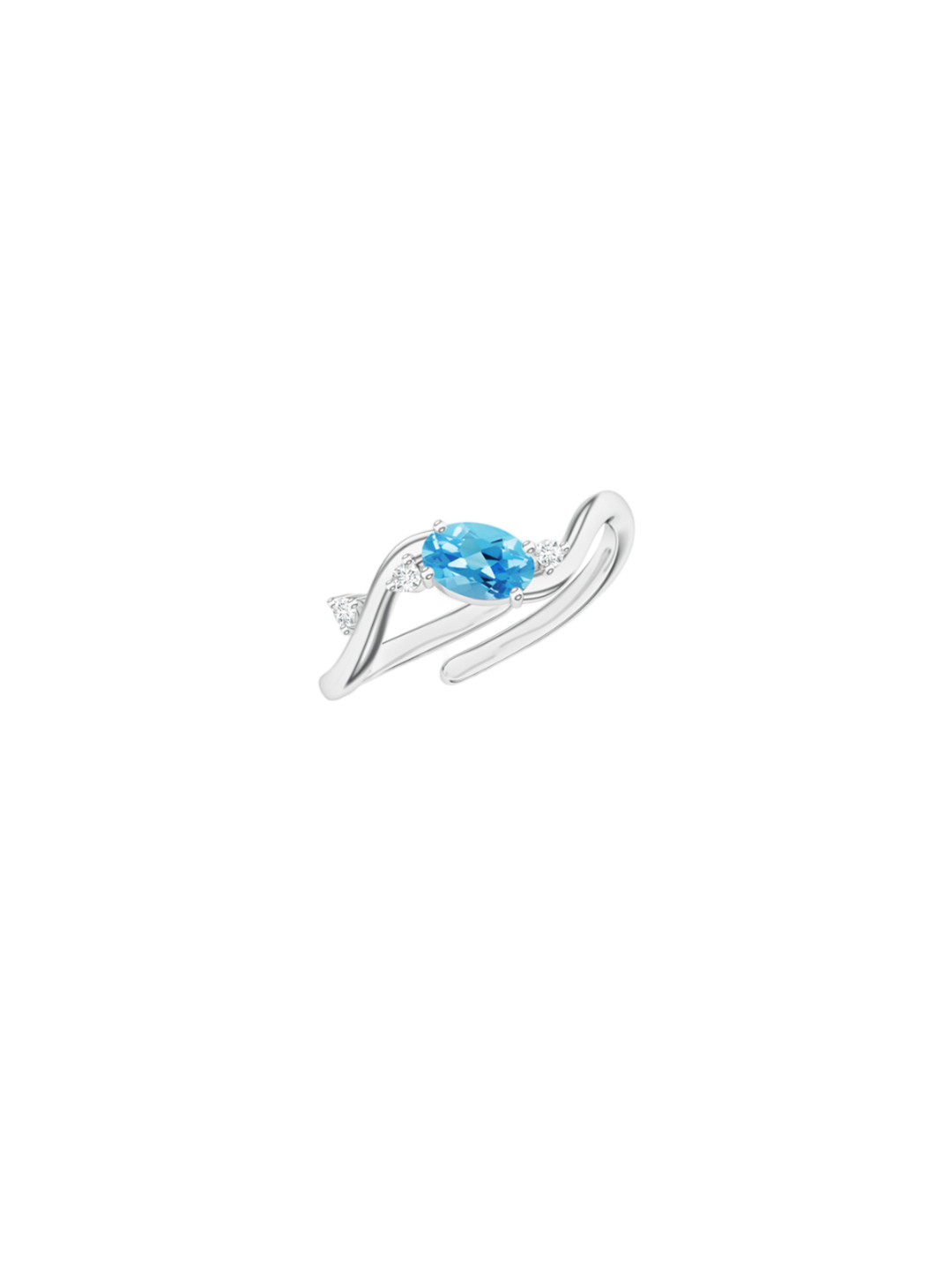 Kicky And Perky 925 Sterling Silver Rhodium Plated Moissanite Stone Studded Finger Ring