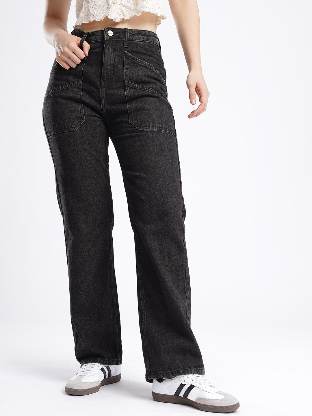 glitchez Women Light Fade Straight Jeans