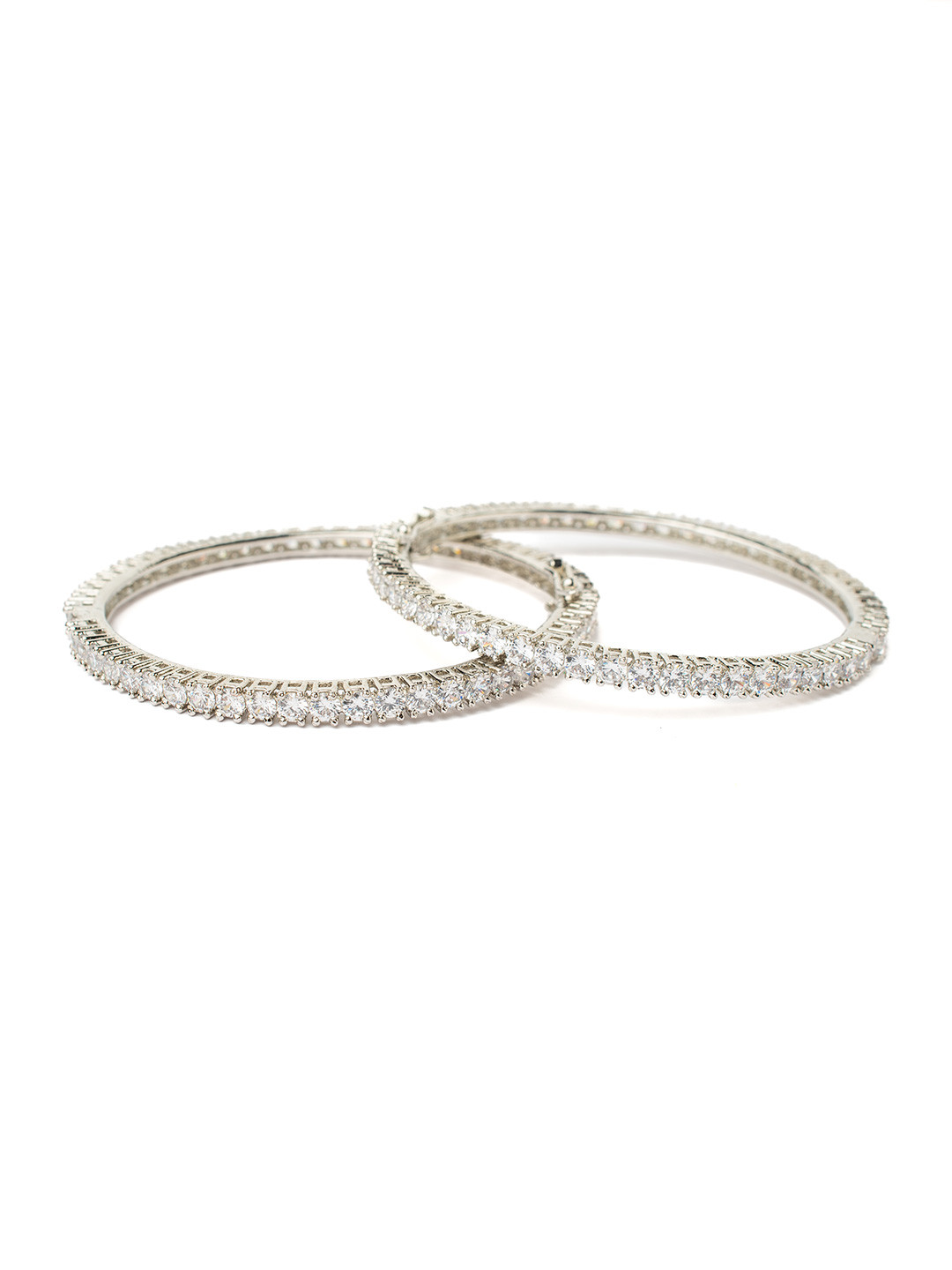 vivinia BY VIDHI MEHRA Silver Plated Womens Zircon Pair of Bangles