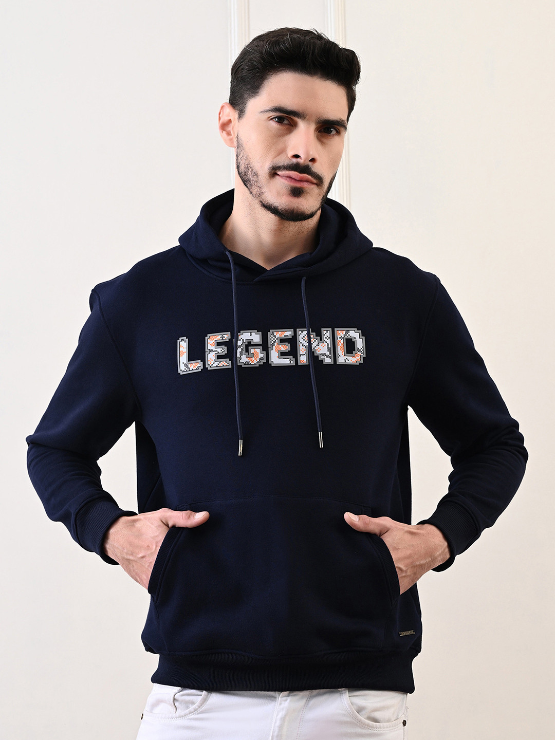 STARFOX Men Typography Printed Relaxed Fit Hooded Oversized Sweatshirt