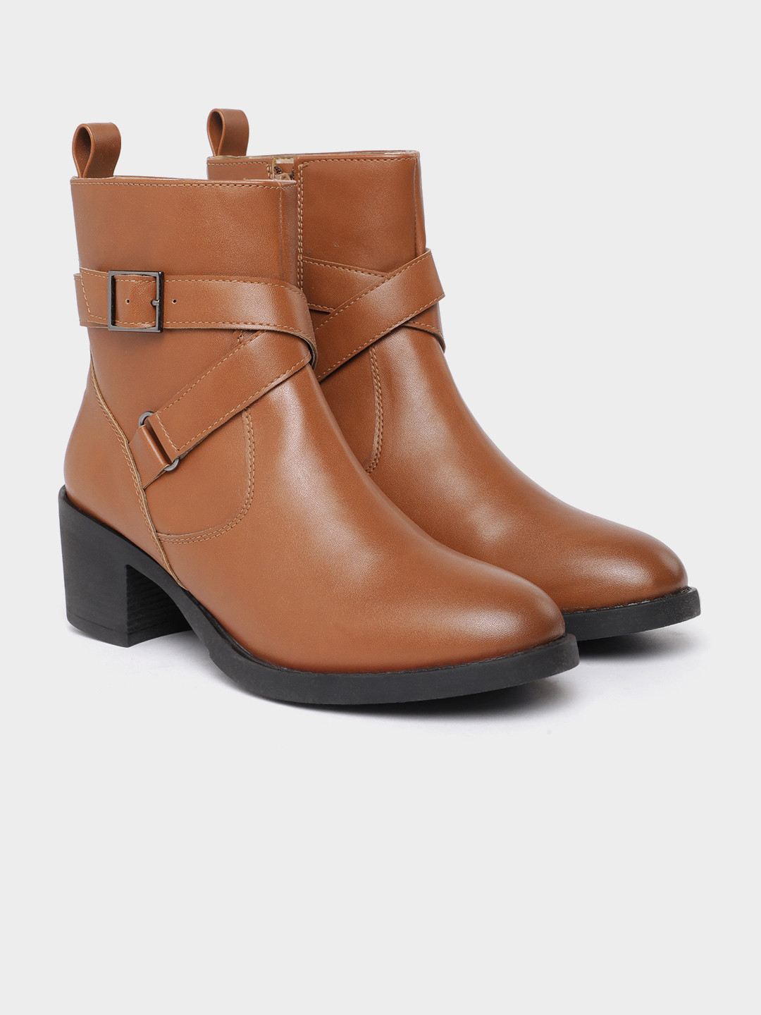 Allen Solly Women Mid-Top Block Heeled Regular Boots