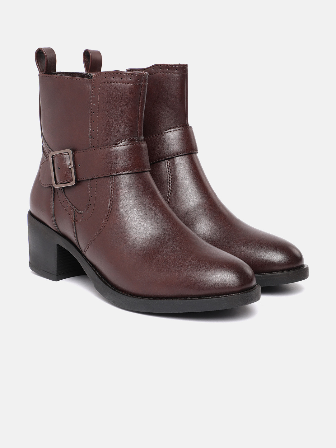 Allen Solly Women Mid-Top Block Heeled Regular Boots