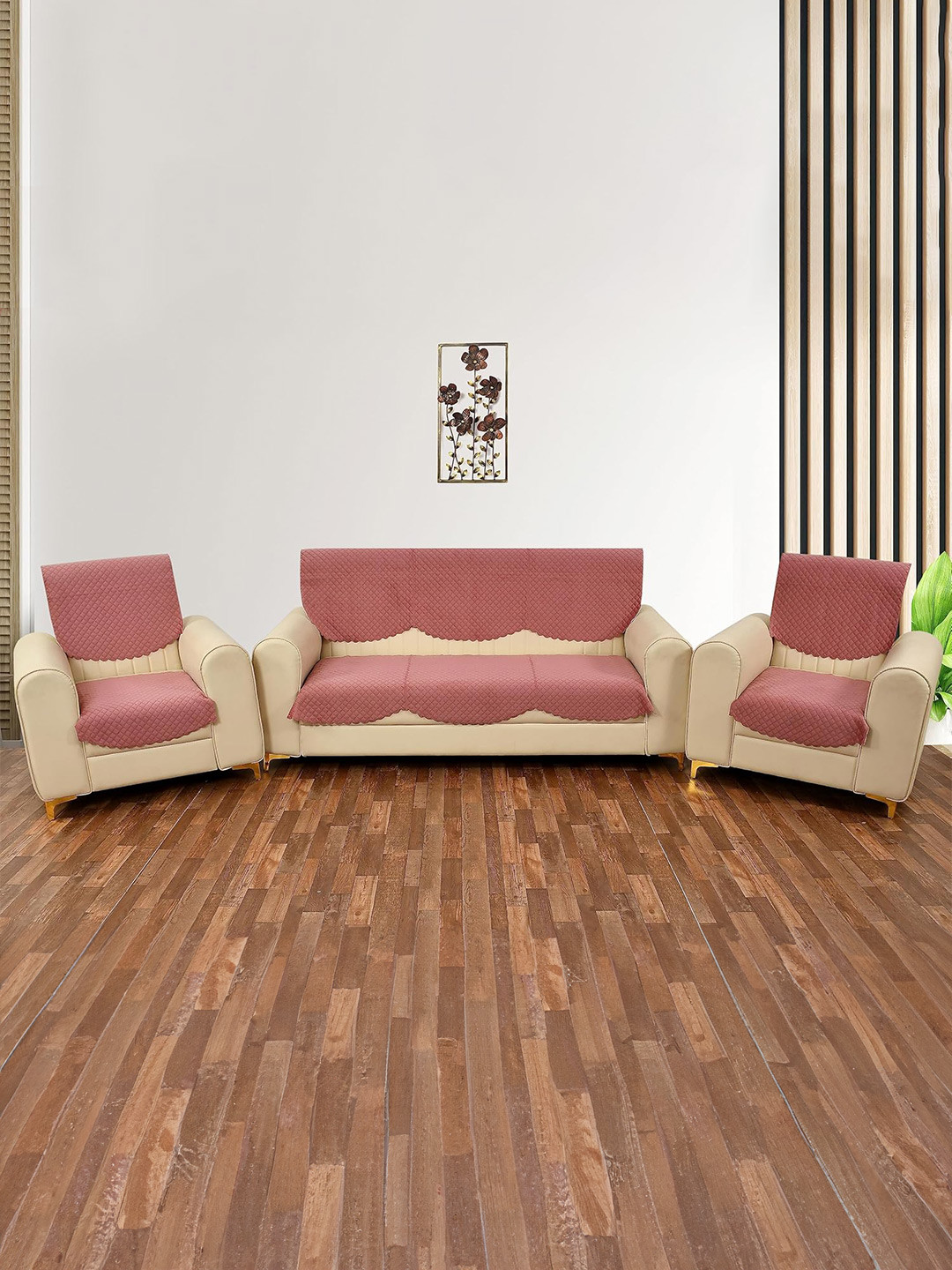 Bajo's Pink 5 Seater Velvet Sofa Cover