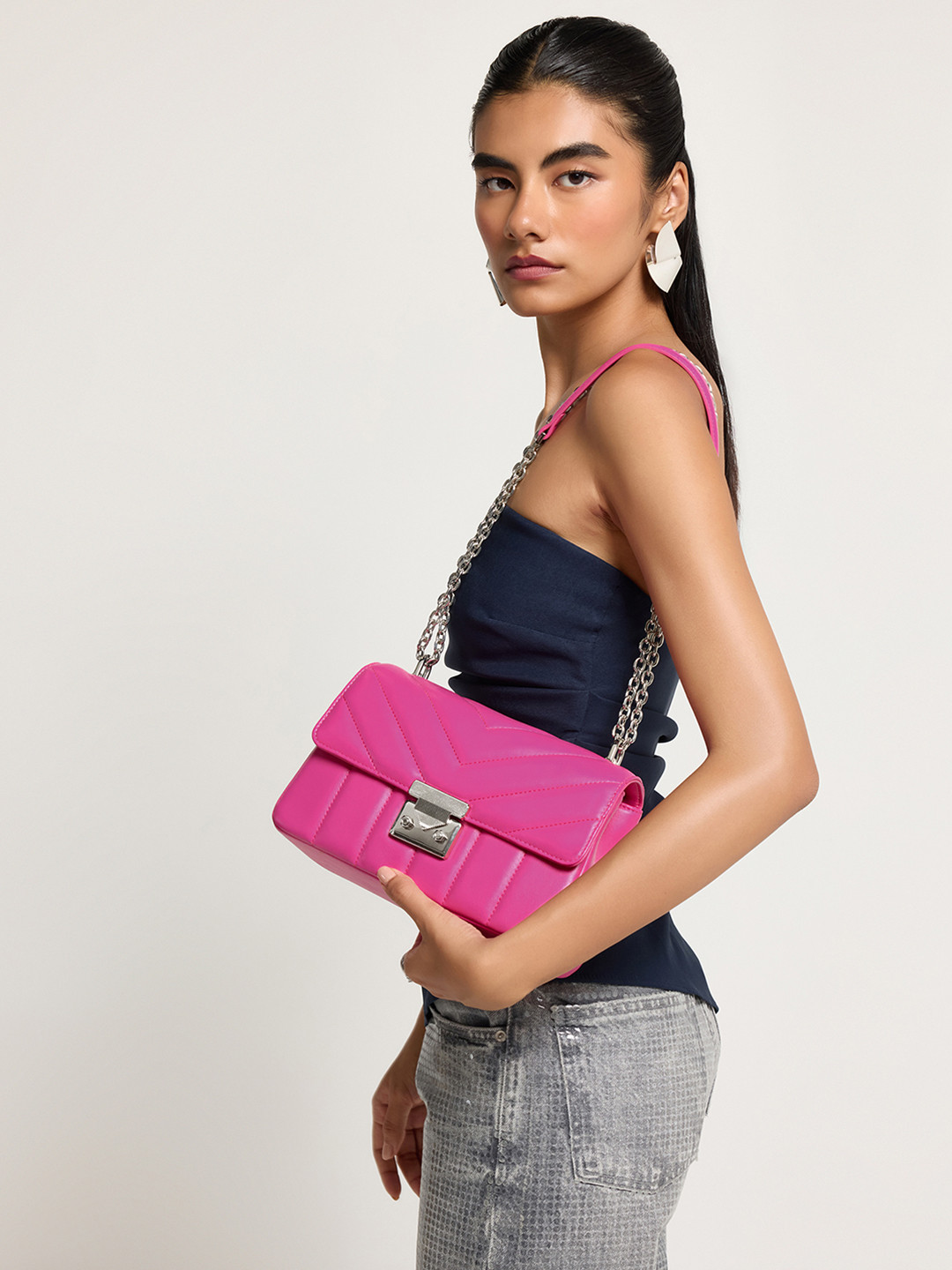 MIRAGGIO Katie Pink Sling Bag With Adjustable Strap