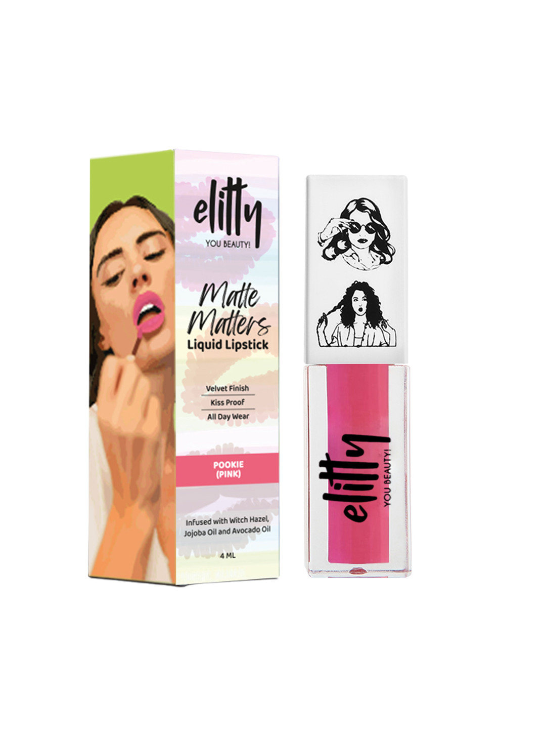 Elitty Matte Matters Transfer Proof Liquid Lipstick- Pookie Pink- 4 ml