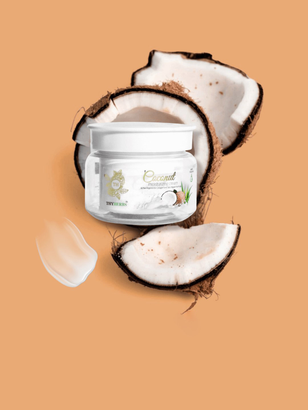 Thyherbs Coconut Infused Face Moisturizing Cream - 80 g