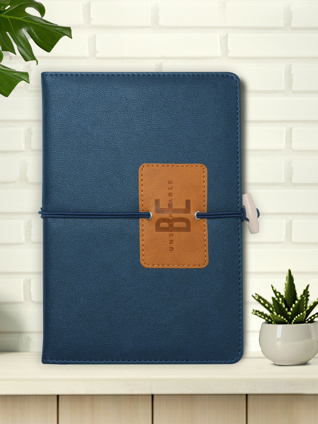 Doodle A5 Leather Notebook, 160 pages - Blue