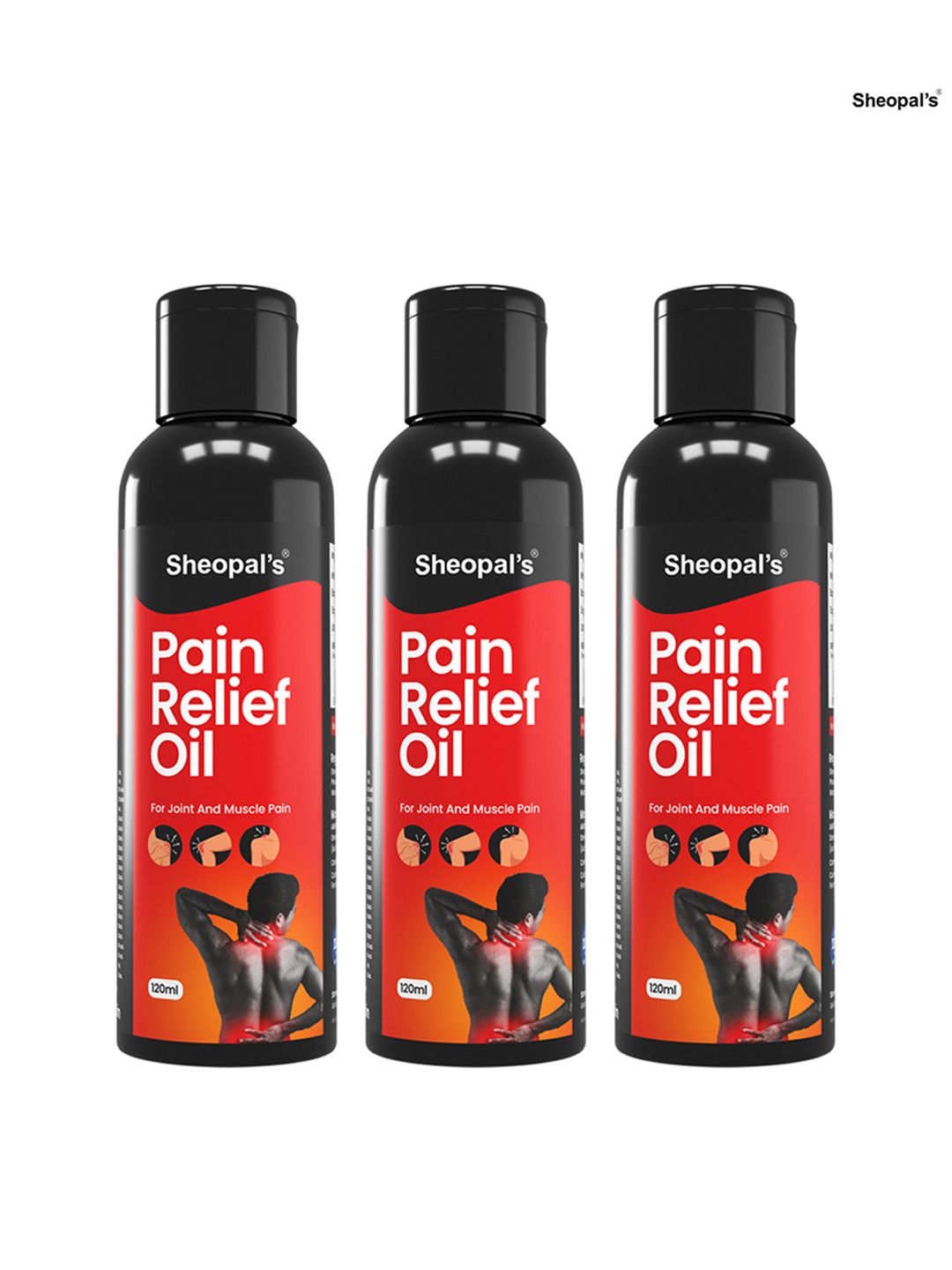 Sheopal's Set Of 3 Pain Relief Oil With Nilgiri Oil- 120 ml Each