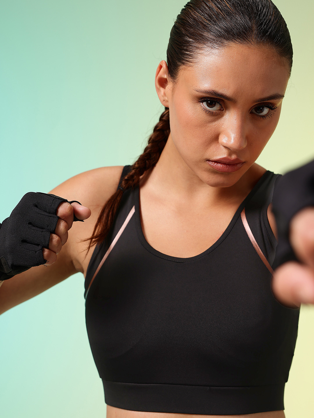 HRX by Hrithik Roshan Full Coverage Rapid-Dry Training Workout Bra HR_SS25_W_BA_KT171_03_B