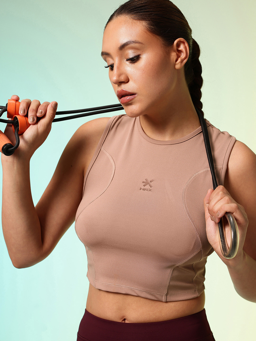 HRX by Hrithik Roshan ACTIVE-GODDESS Racer back Rapid Dry Training Tank Crop Top